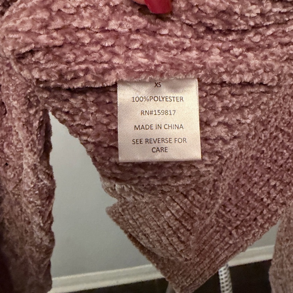 Altar’d State Mauve Cable Knit Chunky Cropped Sweater Balloon Sleeve XS NWT Fall - Picture 4 of 6